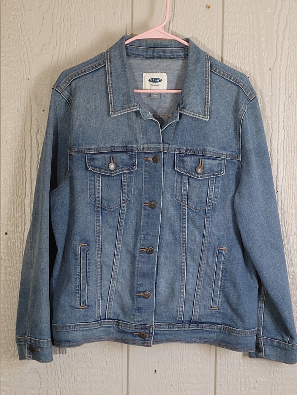 Old Navy Light Blue Women’s Denim Jacket with Button Front